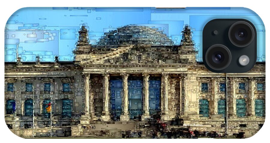 Rafael Salazar iPhone Case featuring the digital art Berlin Parliament Reichstag building by Rafael Salazar