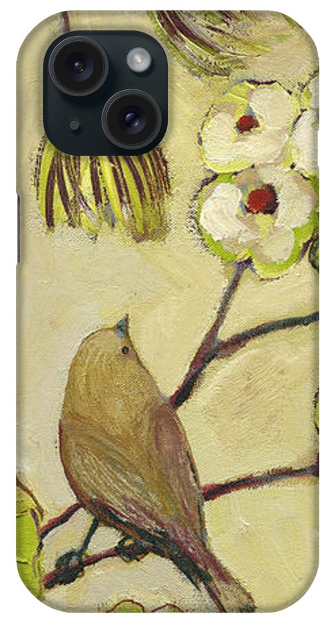 Bird iPhone Case featuring the painting Beyond the Dogwood Tree by Jennifer Lommers