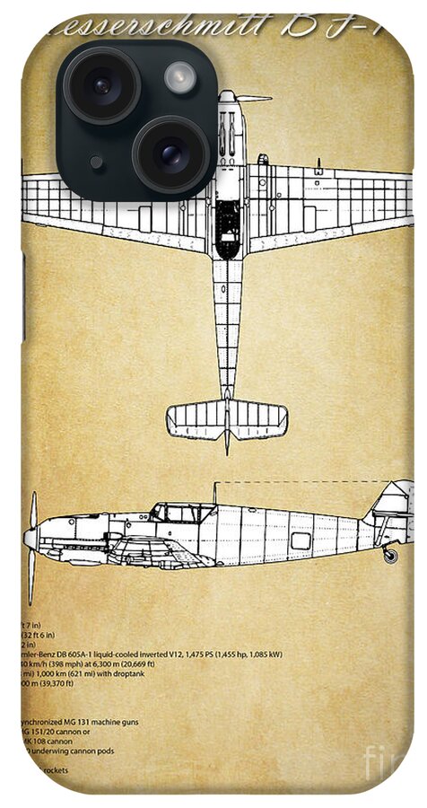Bf109 iPhone Case featuring the digital art Bf-109 by Airpower Art