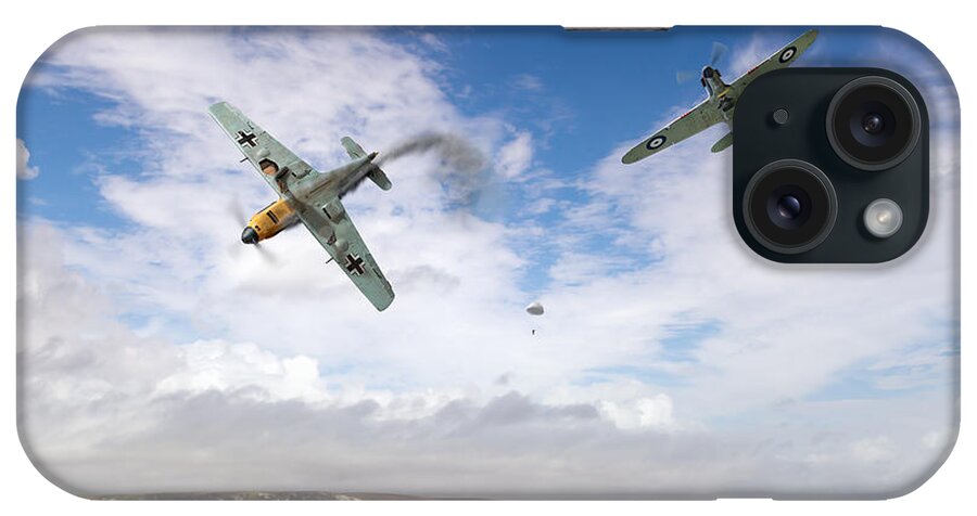 Battle Of Britain iPhone Case featuring the photograph Bf109 down in the Channel by Gary Eason