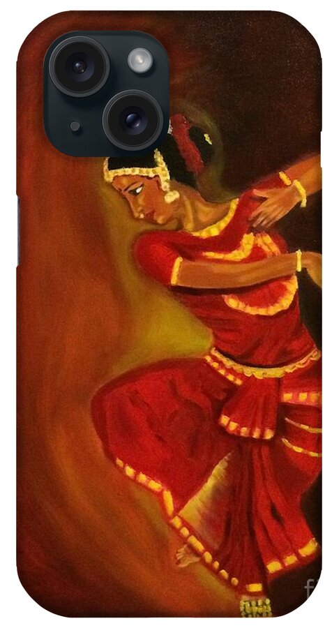 Indian Classical Dance iPhone Case featuring the painting Bharatnatyam dancer by Brindha Naveen