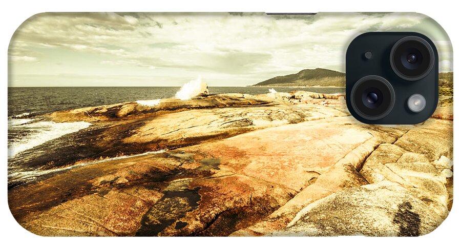 Tasmania iPhone Case featuring the photograph Bicheno Blowhole tourist by Jorgo Photography