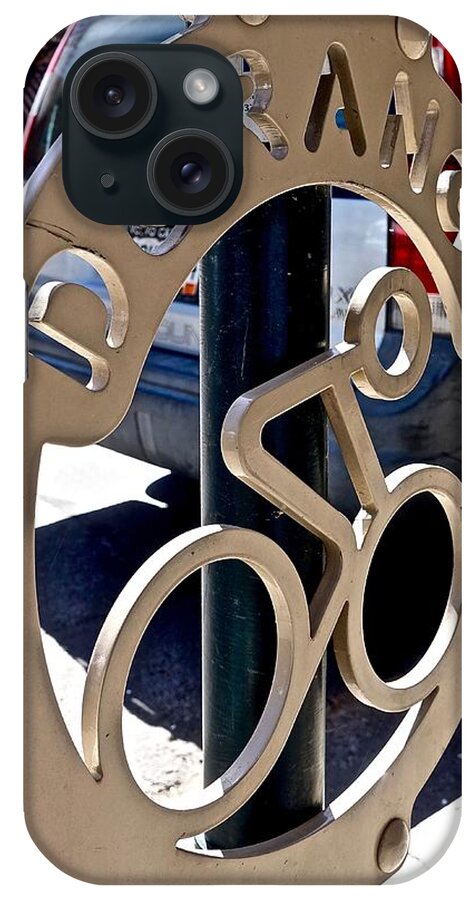 Sign iPhone Case featuring the photograph Bicycle Sign by Elisabeth Derichs