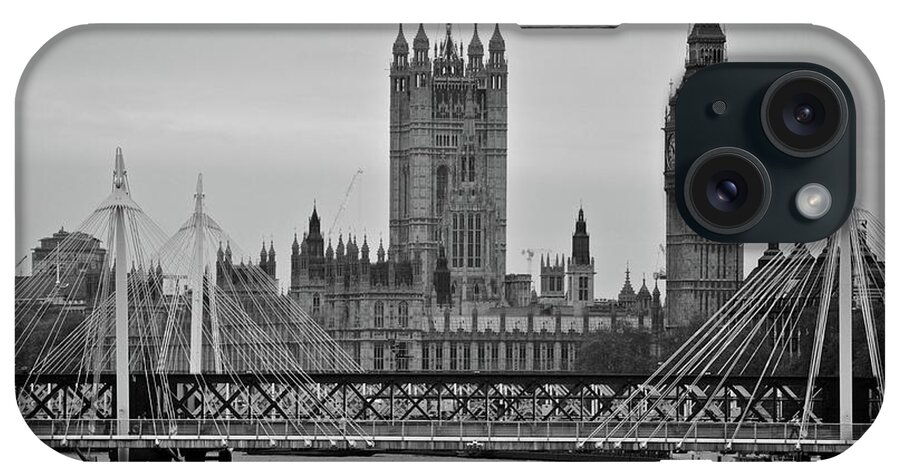 Black And White iPhone Case featuring the photograph Big Ben and Parliament by Matt MacMillan