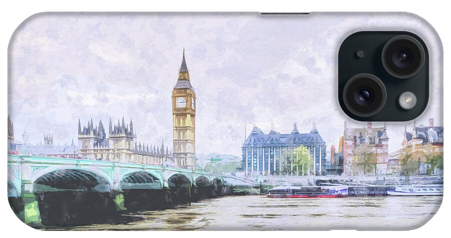 London iPhone Case featuring the photograph Big Ben and Westminster Bridge London England by Anthony Murphy