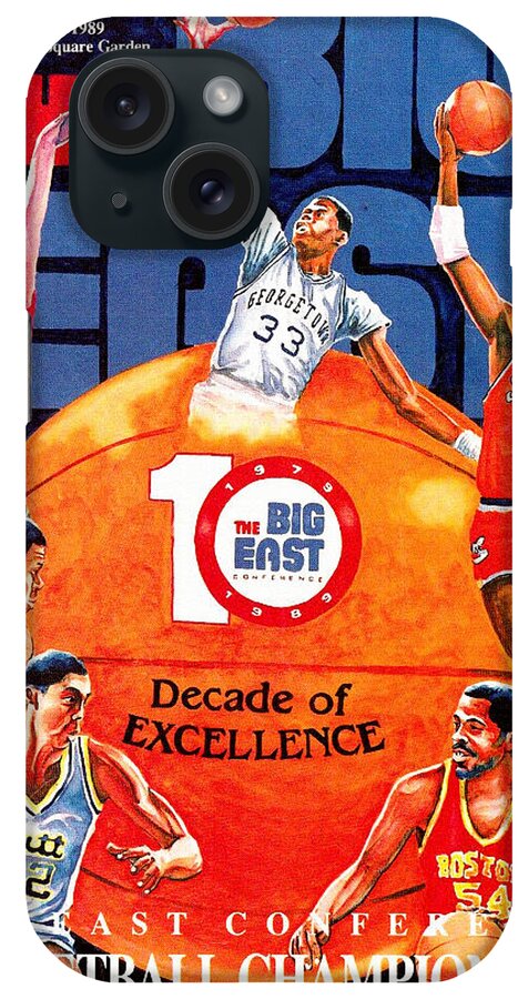 Big East iPhone Case featuring the painting Big East Vintage Basketball Program by Big 88 Artworks