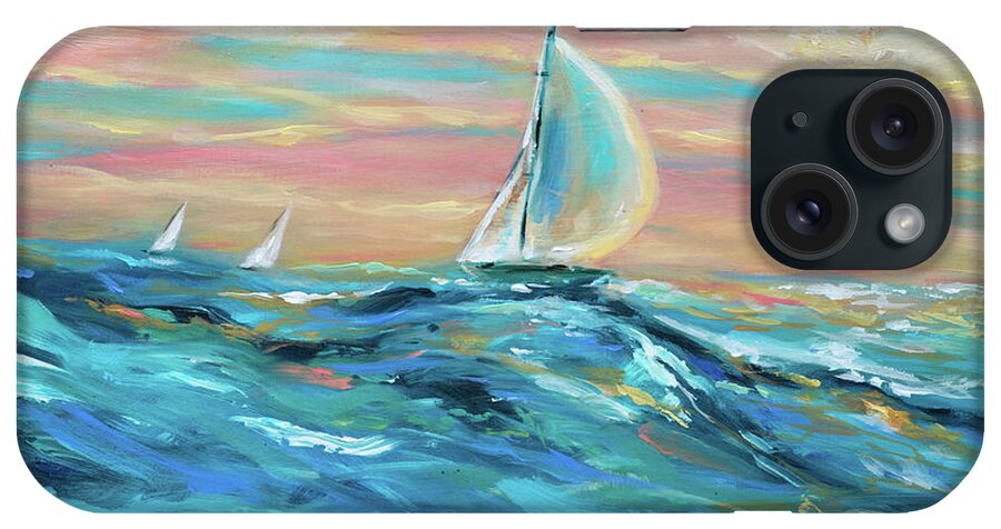 Sailing iPhone Case featuring the painting Big Swell by Linda Olsen