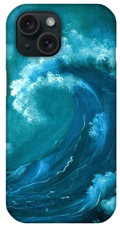 Water iPhone Case featuring the painting Big Wave by Anastasiya Malakhova