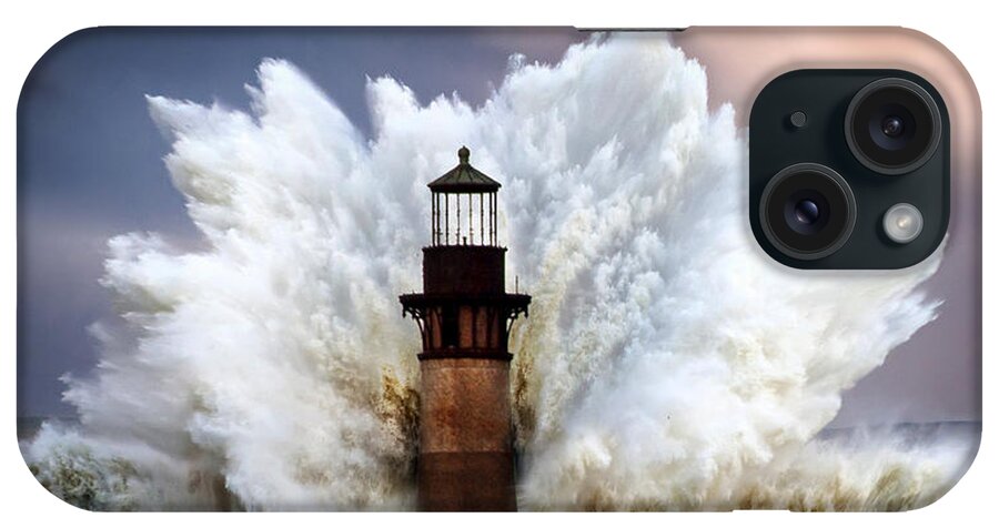 Lighthouse iPhone Case featuring the photograph Big Wave by Greg Waters