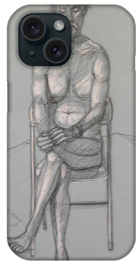 Realism iPhone Case featuring the drawing Bill Seated Forward by Donelli DiMaria