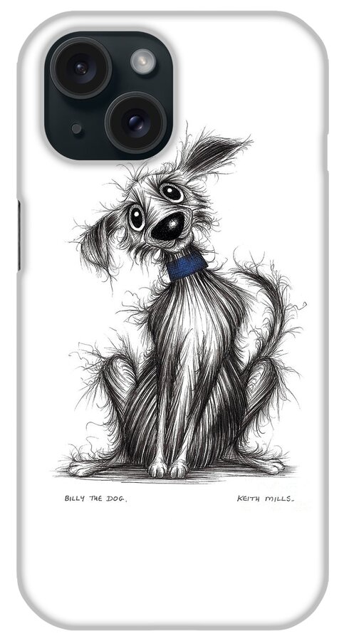 Happy Hounds iPhone Case featuring the drawing Billy the dog by Keith Mills