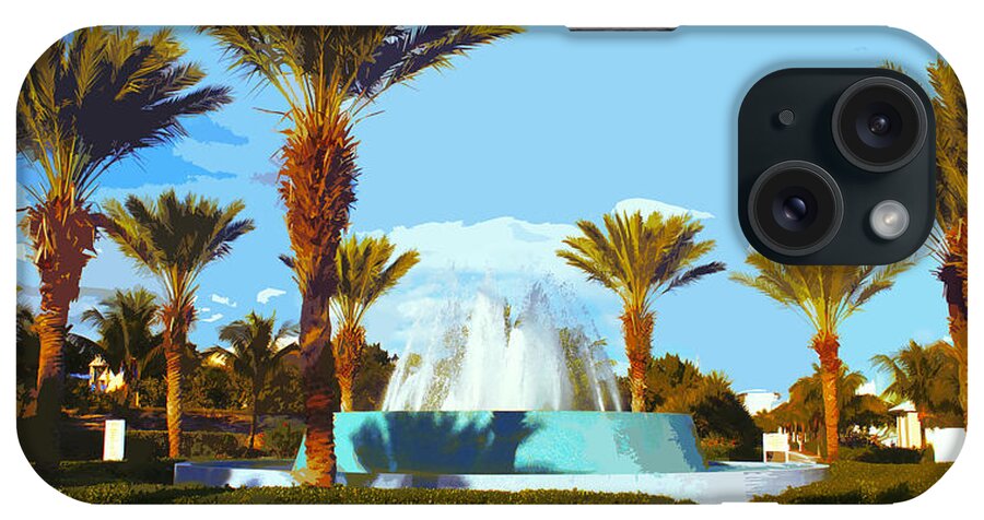Bimini iPhone Case featuring the painting Bimini Fountain by CHAZ Daugherty