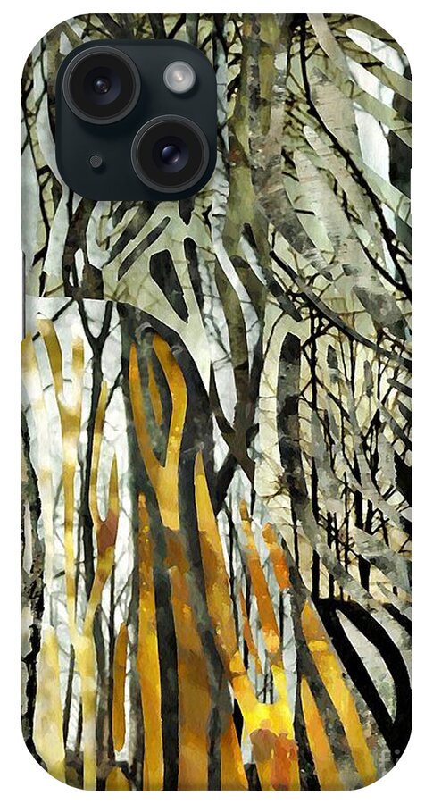 Birch Trees iPhone Case featuring the mixed media Birch Forest by Sarah Loft