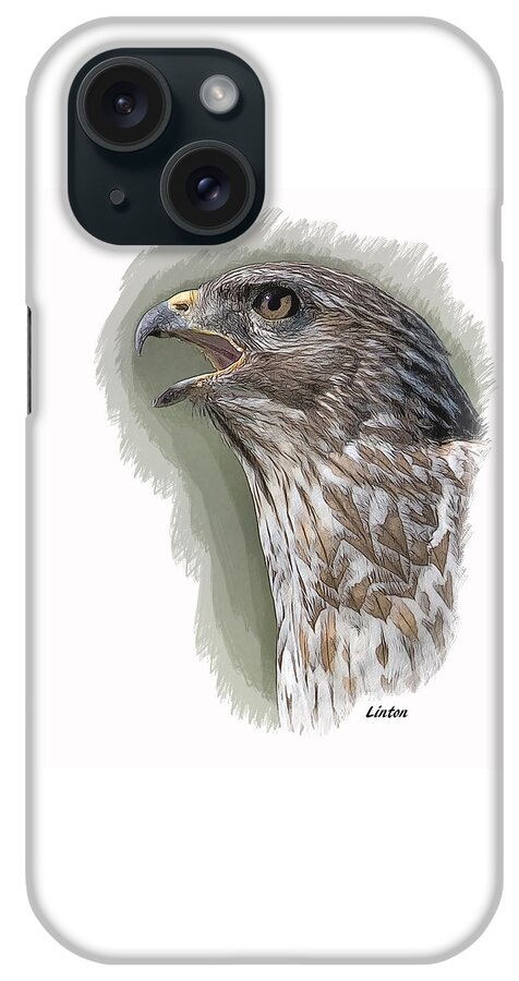 Hawk iPhone Case featuring the digital art Bird Of Prey by Larry Linton