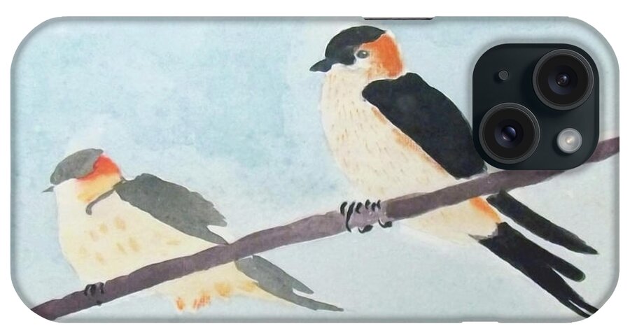 Birds iPhone Case featuring the digital art Birds Couple by Keshava Shukla