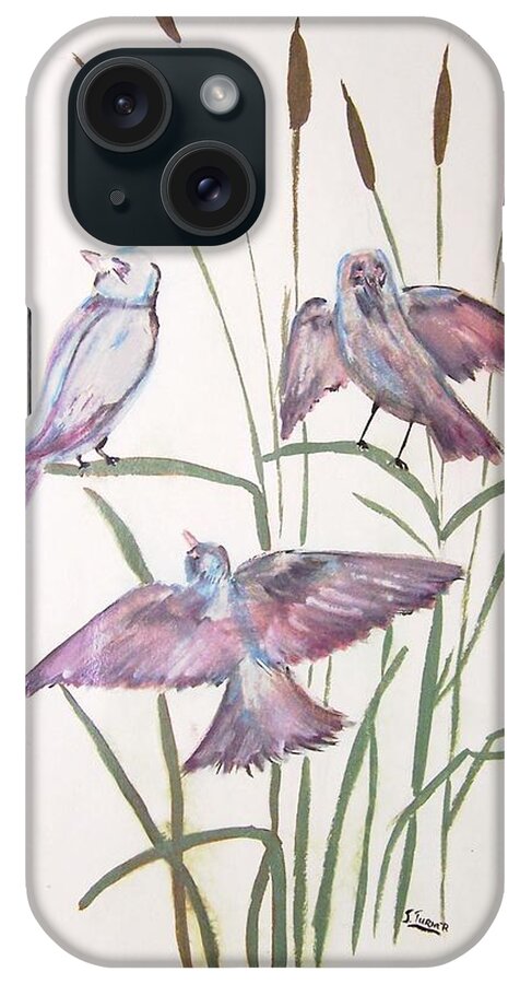 Birds iPhone Case featuring the painting Birds by Susan Turner Soulis