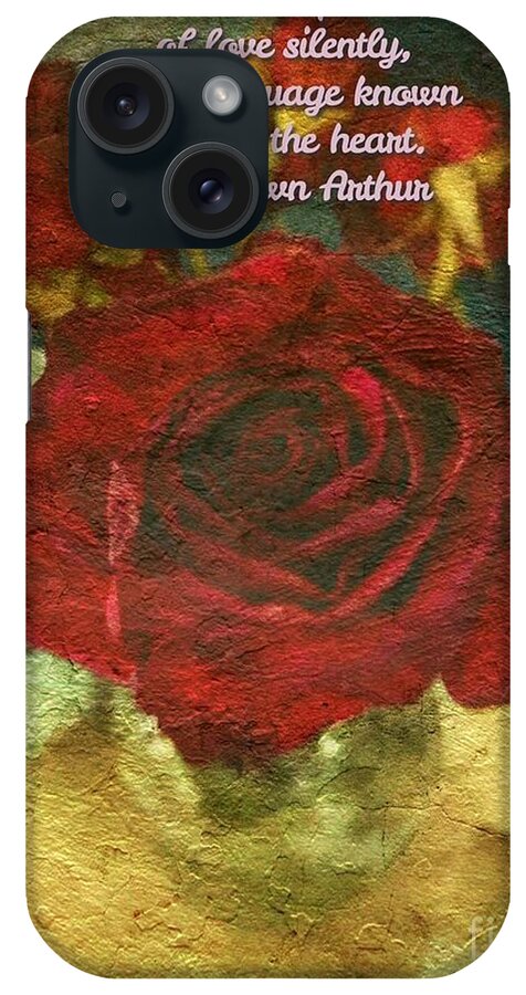 Poem iPhone Case featuring the photograph Birthday Roses with poem by MaryLee Parker