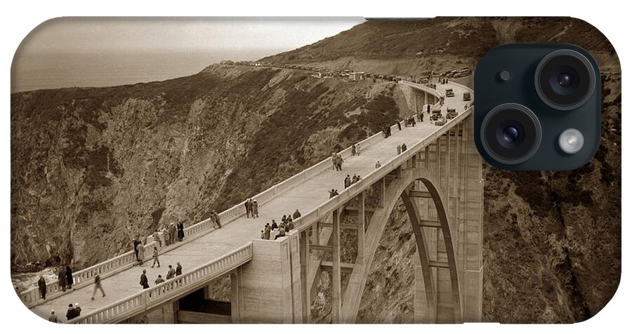 November iPhone Case featuring the photograph Bixby Creek Bridge Big Sur opening day November 27 1932 by Monterey County Historical Society