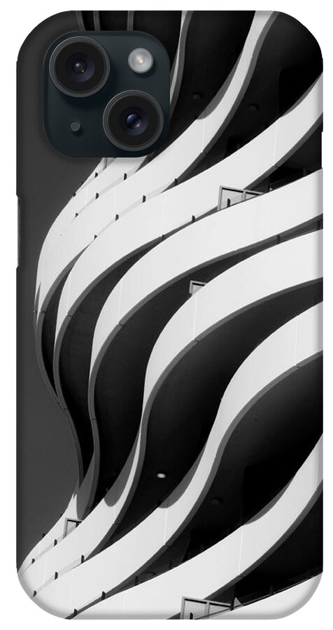 Black And White Photography iPhone Case featuring the photograph Black and White Concrete Waves by Denise Clark