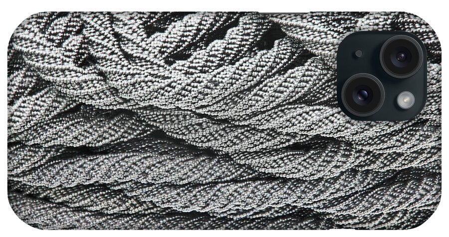 Black And White Gray Ropes Of Pearls Basket Weaves Loops iPhone Case featuring the photograph Black and White Gray Ropes of Pearls Basket Weaves Loops 2 8292017 by David Frederick