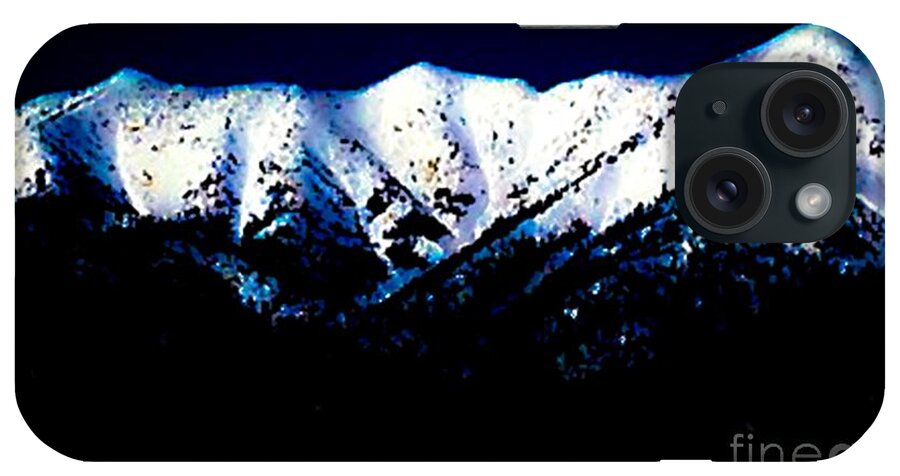 Abstract iPhone Case featuring the mixed media Black and White Mountains by Jennifer Lake