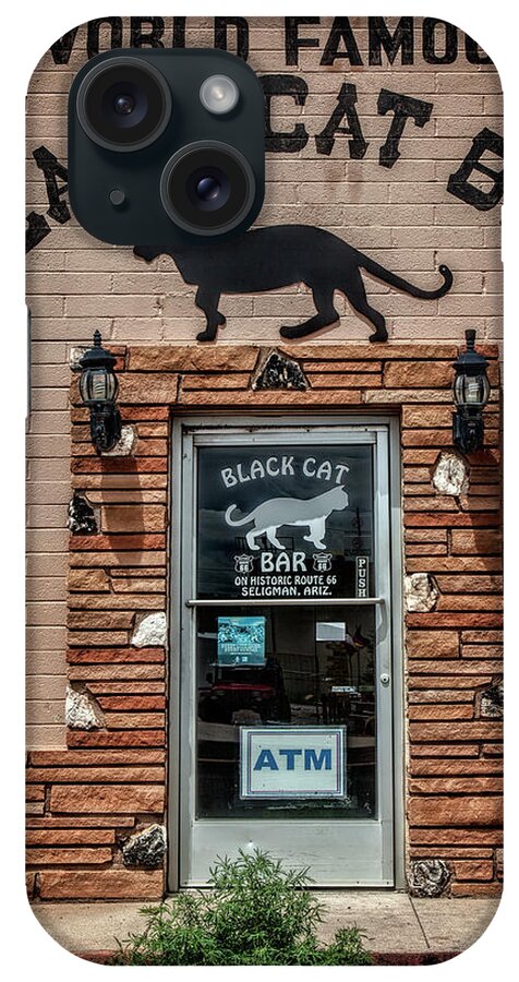 Route 66 iPhone Case featuring the photograph Black Cat Bar by Diana Powell