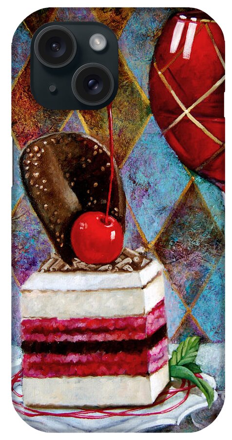 Vino iPhone Case featuring the painting Black Cherry Tiramisu by Geraldine Arata