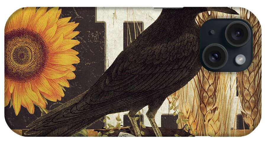 Raven iPhone Case featuring the painting Black Crow Farms by Mindy Sommers