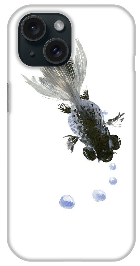 Black Moor iPhone Case featuring the painting Black Fish by Suren Nersisyan