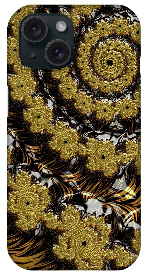 Frax iPhone Case featuring the digital art Black Gold by Jon Munson II