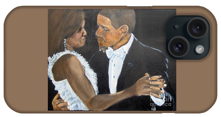 Barack Obama iPhone Case featuring the painting Black Love is Black Power by Saundra Johnson