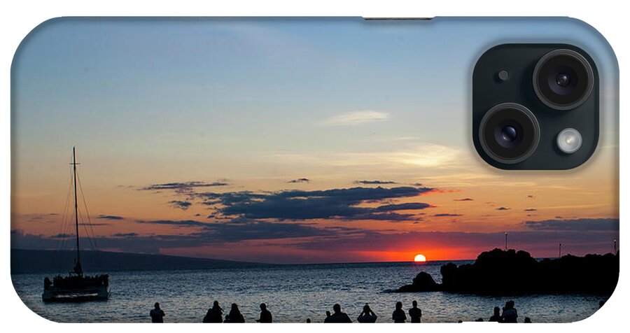 Maui iPhone Case featuring the photograph Black Rock Sunset by Anthony Jones