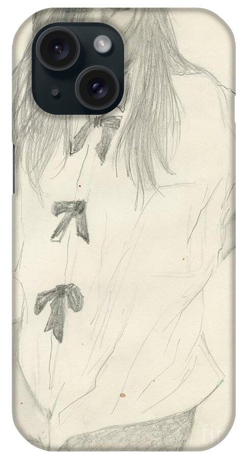 Fashion iPhone Case featuring the drawing Black Tie Affair by PJ Lewis