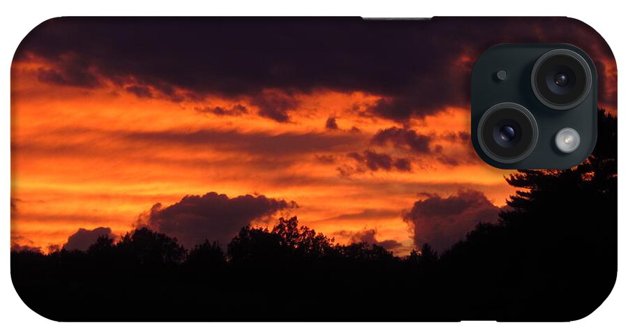 Art For Sale iPhone Case featuring the photograph Blazing Maine Sunset by Bill Tomsa