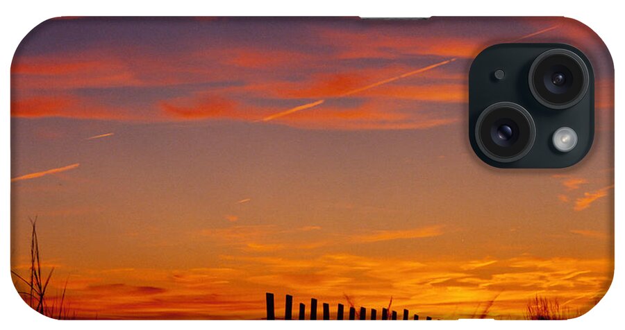 Sunset iPhone Case featuring the digital art Blazing Sunset by Jack Ader