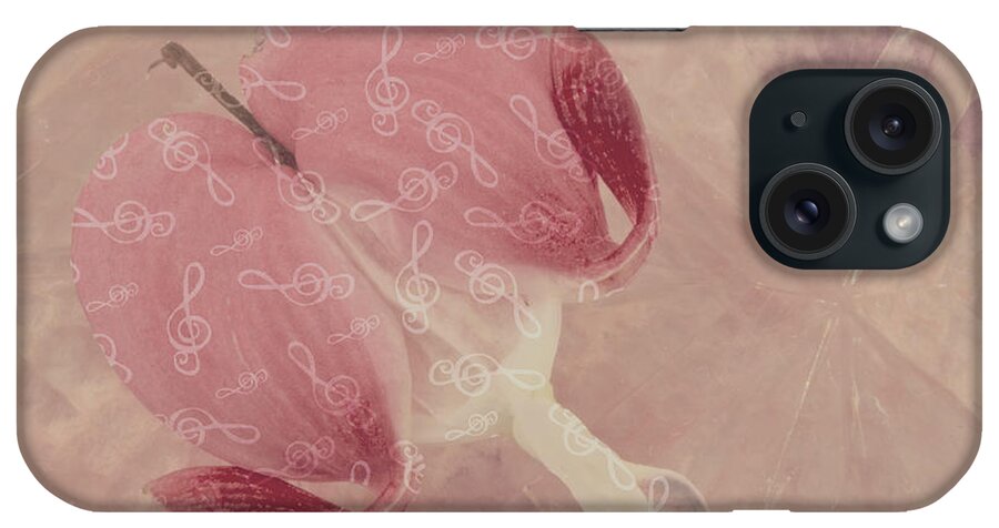 Bleeding Heart iPhone Case featuring the photograph Bleeding Heart Macro - Musical by Sandra Foster
