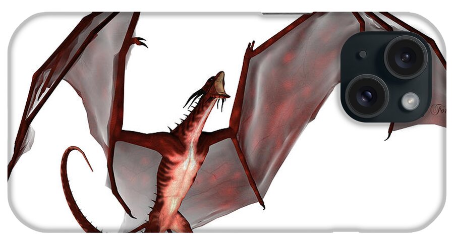 Dragon iPhone Case featuring the painting Blood Dragon Scream by Corey Ford