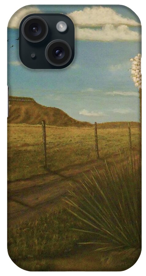 Yucca iPhone Case featuring the painting Bloomin' Yucca by Sheri Keith