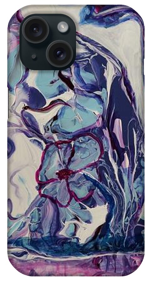 Floral Painting iPhone Case featuring the painting Blooming Blues by Deborah Nell