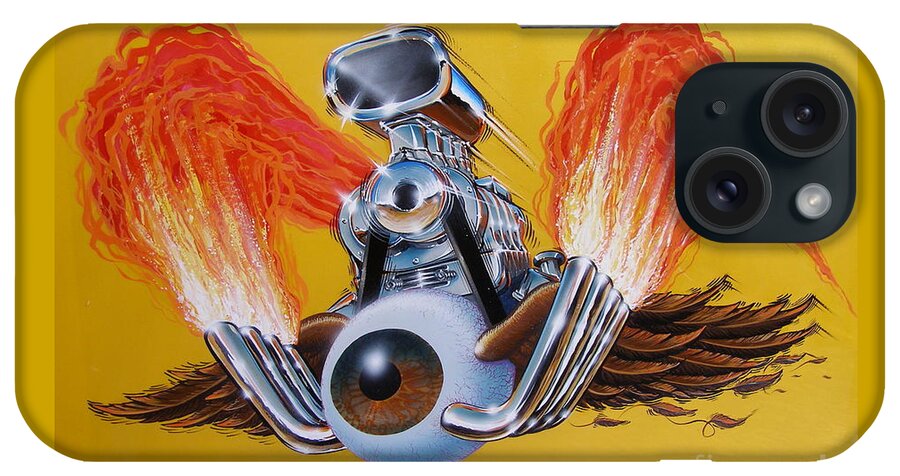Hot Rod iPhone Case featuring the painting Blown Eyeball by Alan Johnson