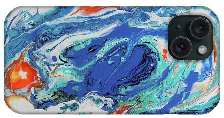Aqua iPhone Case featuring the painting Blu 3 by Madeleine Arnett