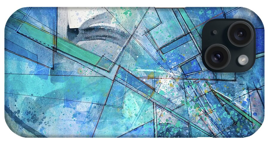  iPhone Case featuring the painting Blue abstract by Robert Anderson