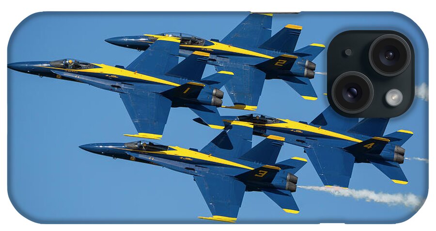 3scape iPhone Case featuring the photograph Blue Angels Diamond Formation by Adam Romanowicz