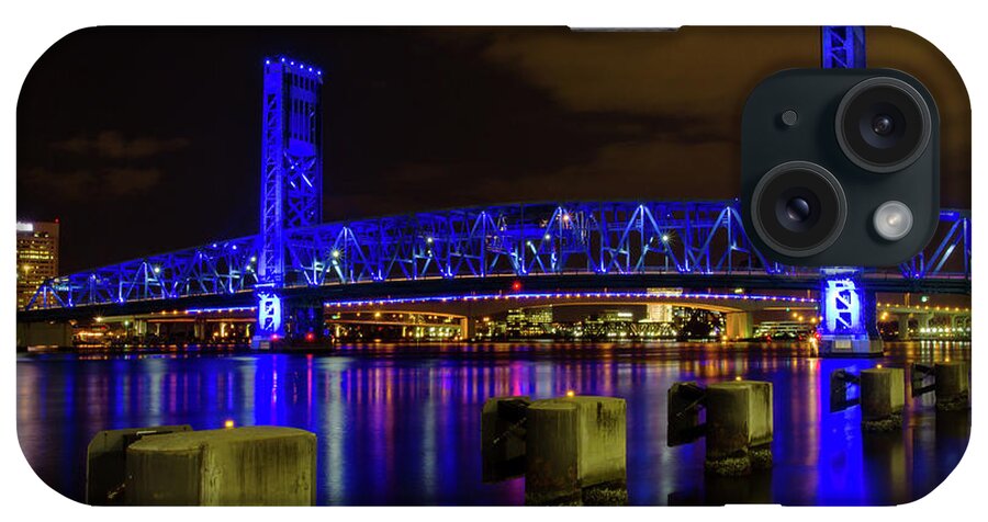Night iPhone Case featuring the photograph Blue Bridge 1 by Arthur Dodd