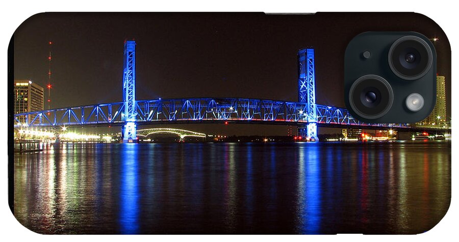 Blue iPhone Case featuring the photograph Blue Bridge of Jacksonville by Farol Tomson