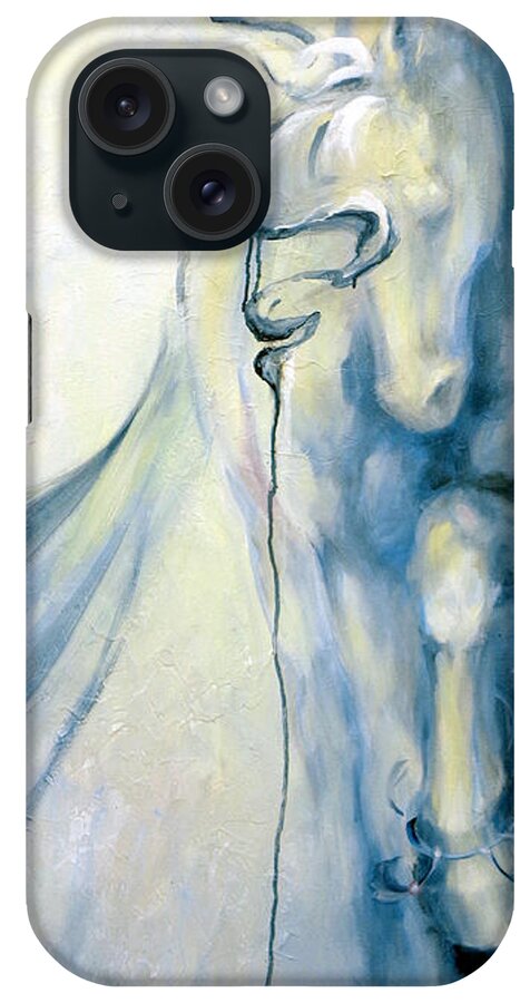 Horse iPhone Case featuring the painting Blue Circus Pony 2 by Dina Dargo