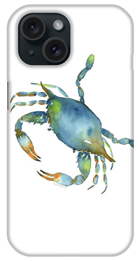 Crab Painting iPhone Case featuring the painting Blue Crab by Amy Kirkpatrick