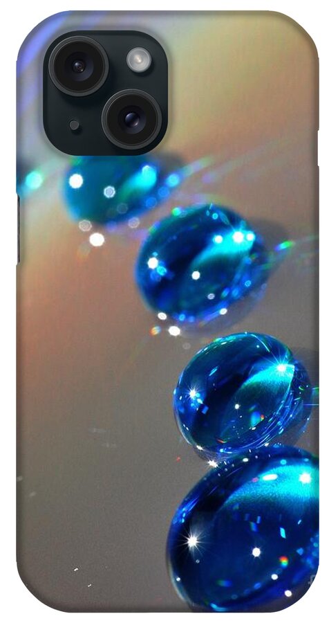 Gouttes iPhone Case featuring the photograph Blue Drops by Sylvie Leandre
