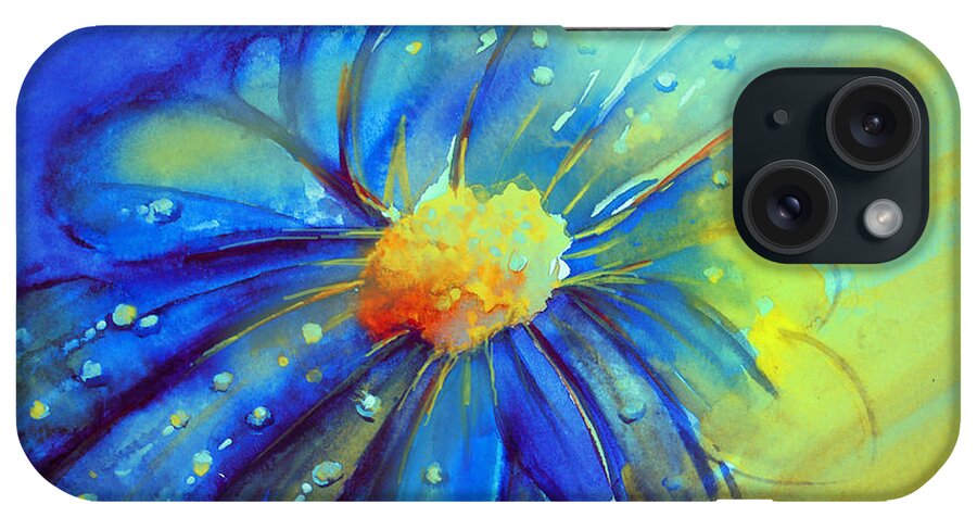 Flower iPhone Case featuring the painting Blue Flower Offering by Allison Ashton