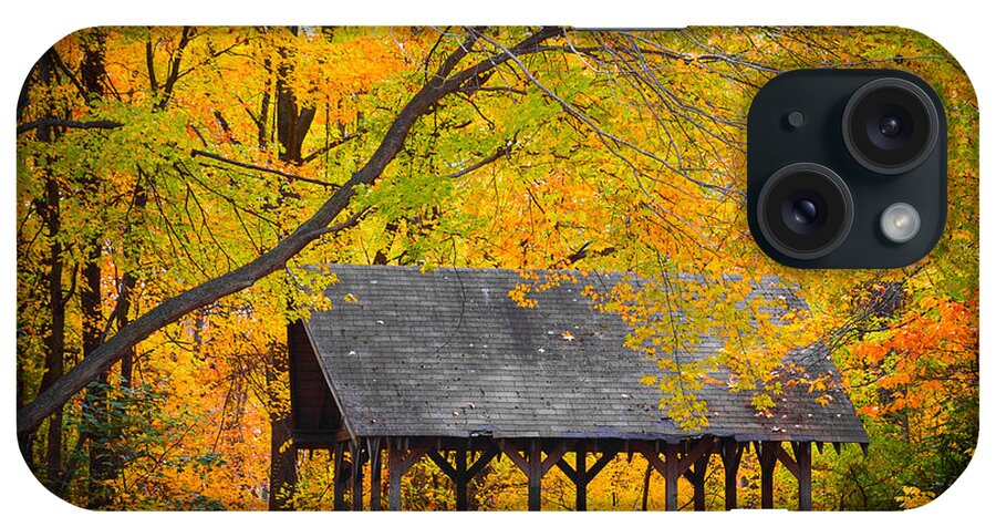   A Color Landscape Photograph Of Blue Heron Park In The Fall. New York City Park Landscape Photo. iPhone Case featuring the photograph Blue Heron Park in the fall 2 by Kenneth Cole
